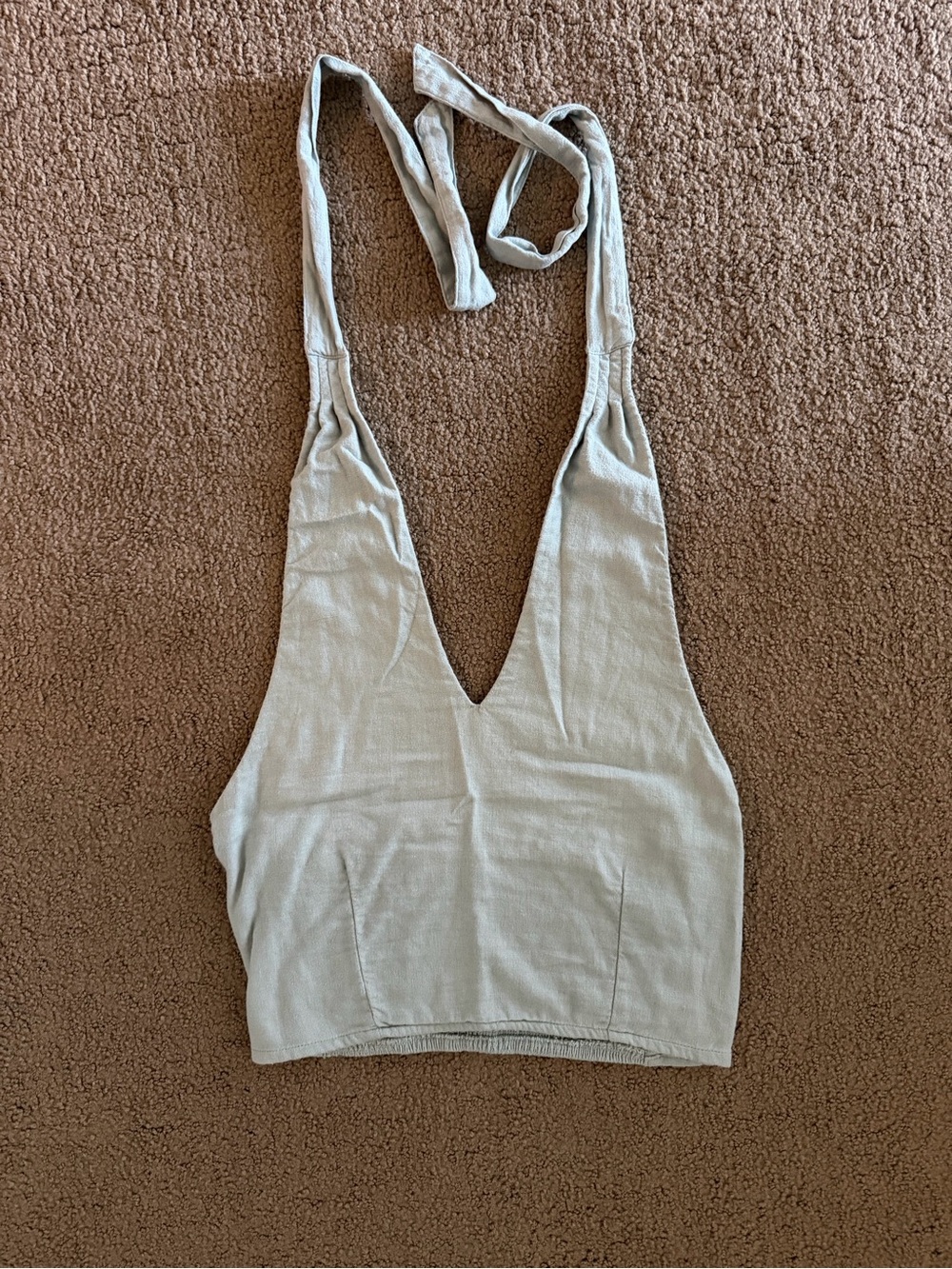 Abercrombie & Fitch - Sage Green Halter Crop Top - Small